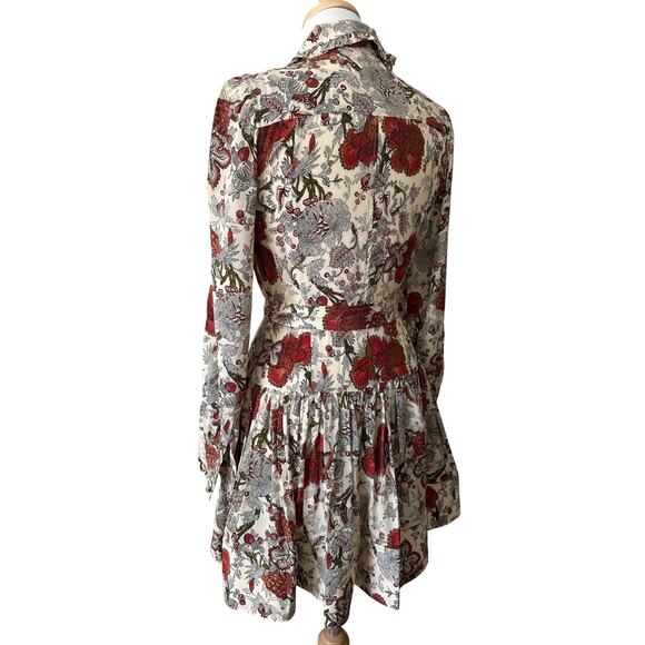 Ulla Johnson SIMONA SILK LONG SLEEVE MINI DRESS US 6 - Picture 14 of 15